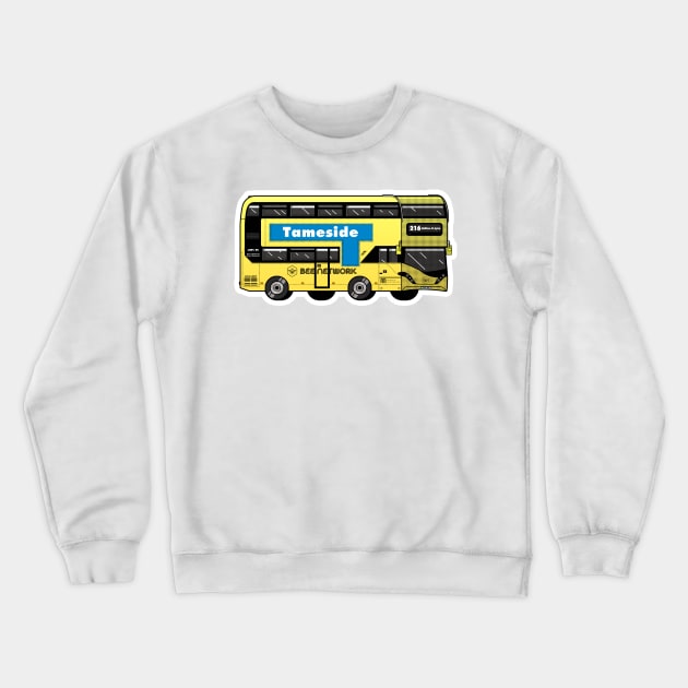 Tameside Transport for Greater Manchester (TfGM) Bee Network yellow bus Crewneck Sweatshirt by jimmy-digital